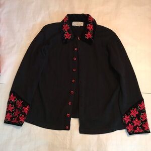 Heirloom Collection. Christmas Collection 2004.  Sweater w/velvet & sequins.